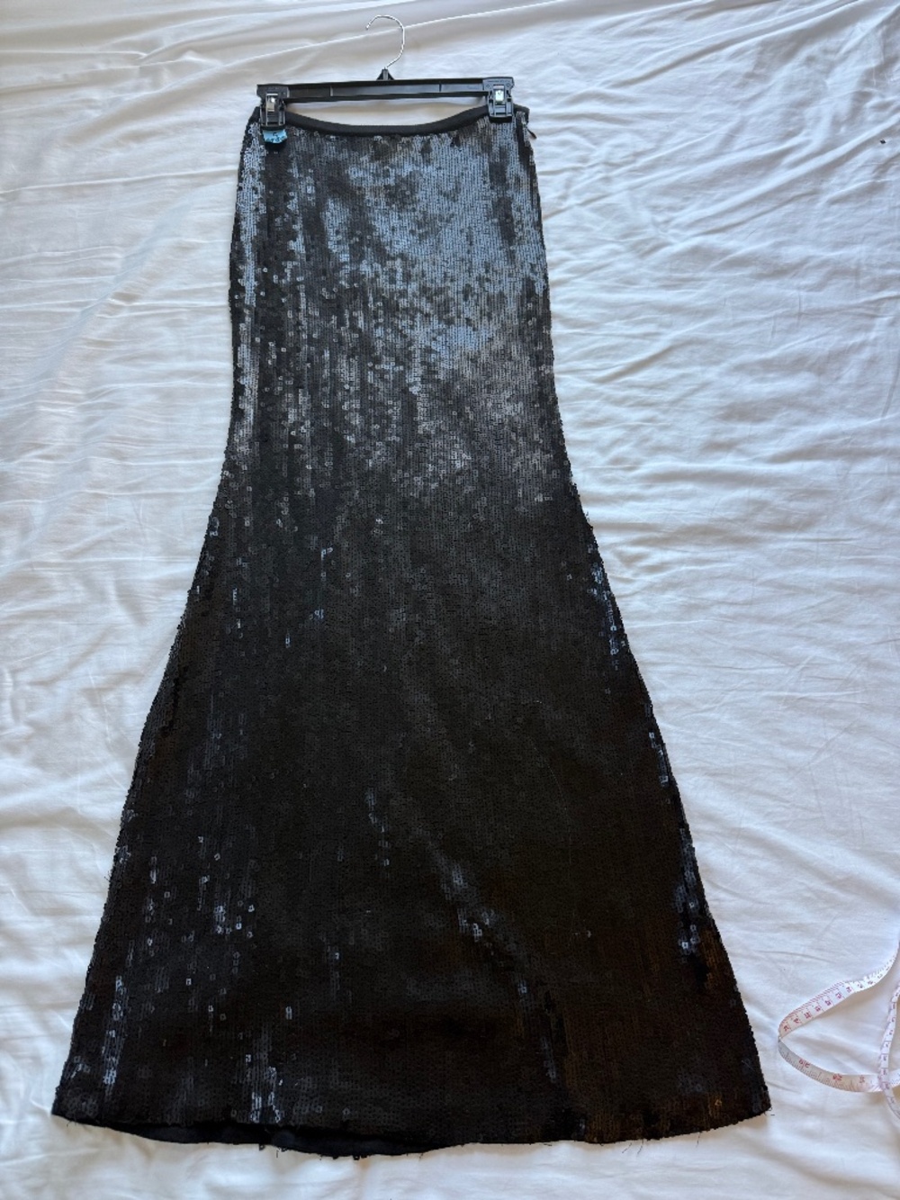 Chan Luu XS Black Sequin Maxi Skirt 41”